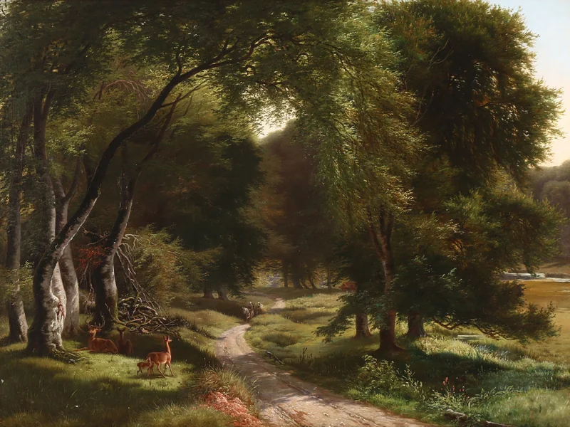 1835-Johan Didrik Frisch - Dal parco dei cervi. Una mattina di giugno